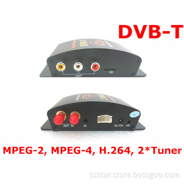 Hot Sale Digital TV Tuner Receiver Car DVB-T with 2 Tuners